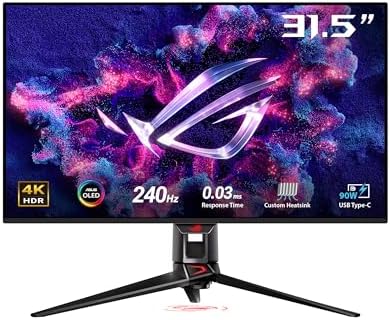 ASUS ROG Swift OLED PG32UCDMZ, ecran gamer 32 pouces 4K QD-OLED 240 Hz de face