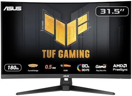 ASUS TUF Gaming VG32WQ3B, écran gamer 32 pouces QHD VA incurvé 1500R 180 Hz