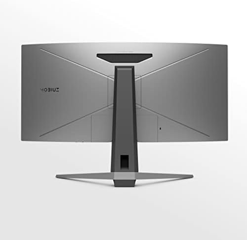 Dos de l'écran gamer BenQ MOBIUZ EX3415R avec son pied et sa grille de haut-parleurs 2.1