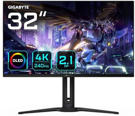 Gigabyte AORUS FO32U2P, écran gamer 32 pouces 4K QD-OLED 240 Hz de face en jeu