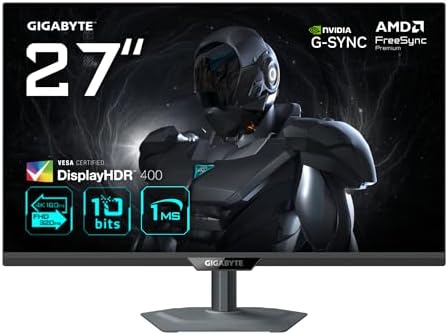 Gigabyte G27U, écran gamer 27 pouces 4K Dual-Mode affichant un jeu en Ultra HD