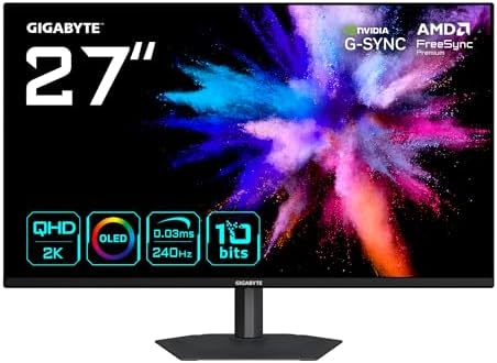 Gigabyte GO27Q24A, écran gamer 27 pouces QHD QD-OLED 240 Hz affichant une scène HDR