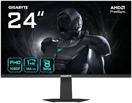 Gigabyte GS24F14, écran gamer 24 pouces Full HD IPS 144 Hz de face en jeu