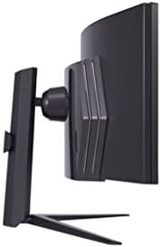 Profil de l'écran gamer LG UltraGear 49GR85DC-B montrant la courbure 1000R, le dos Hexagon Lighting et le pied réglable en hauteur