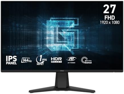 Écran gamer MSI G275L E14 avec son pied en V et ses bordures fines