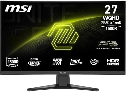 MSI MAG 275CQF, ecran gamer 27 pouces QHD VA incurve 180 Hz affichant une image de jeu