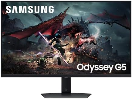 Samsung Odyssey G5 G50D, écran gamer 32 pouces QHD Fast IPS affichant des couleurs vives