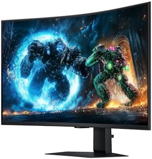 Samsung Odyssey G7 G75F, écran gamer 37 pouces 4K VA incurvé 1000R 165 Hz vu de trois quarts